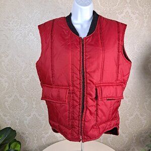 Walls' Blizzard-Pruf One Piece Suit Size Medium Red Vest Zip Front Pockets EUC